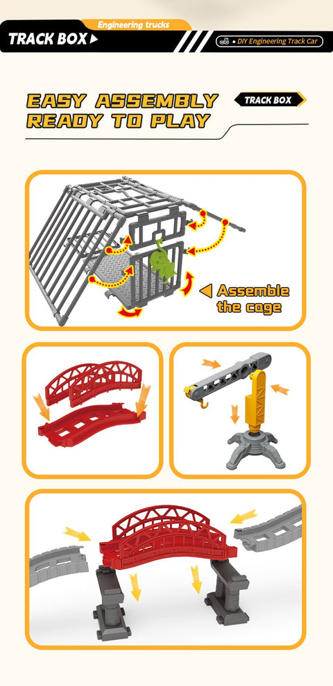 Engineer Track Set with Storage Case – 189 Pcs Construction Play Set 1912124 - with | Sold by Uncle Wiener's Wholesale