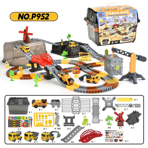 Engineer Track Set with Storage Case – 189 Pcs Construction Play Set 1912124 - with | Sold by Uncle Wiener's Wholesale