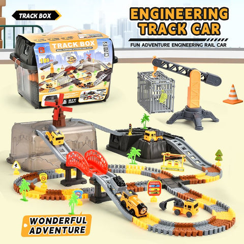 Engineer Track Set with Storage Case – 189 Pcs Construction Play Set 1912124 - with | Sold by Uncle Wiener's Wholesale