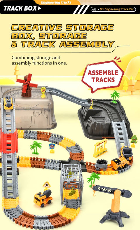Engineer Track Set with Storage Case – 189 Pcs Construction Play Set 1912124 - with | Sold by Uncle Wiener's Wholesale