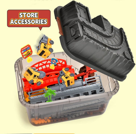 Engineer Track Set with Storage Case – 189 Pcs Construction Play Set 1912124 - with | Sold by Uncle Wiener's Wholesale