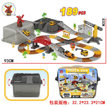Engineer Track Set with Storage Case – 189 Pcs Construction Play Set 1912124 - with | Sold by Uncle Wiener's Wholesale