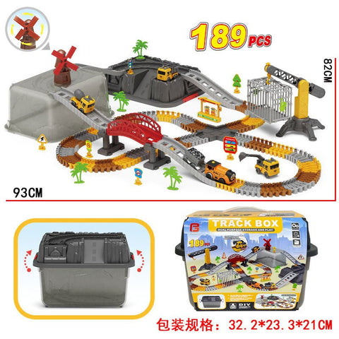 Engineer Track Set with Storage Case – 189 Pcs Construction Play Set 1912124 - with | Sold by Uncle Wiener's Wholesale