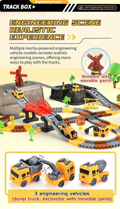 Engineer Track Set with Storage Case – 189 Pcs Construction Play Set 1912124 - with | Sold by Uncle Wiener's Wholesale