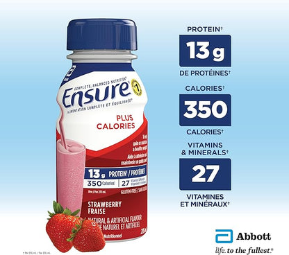 Ensure Plus Calories Nutritional Supplement Shake Assorted Flavours 6 x 235mL Bottles - Snack with Vanilla | Sold by Uncle Wiener's Wholesale