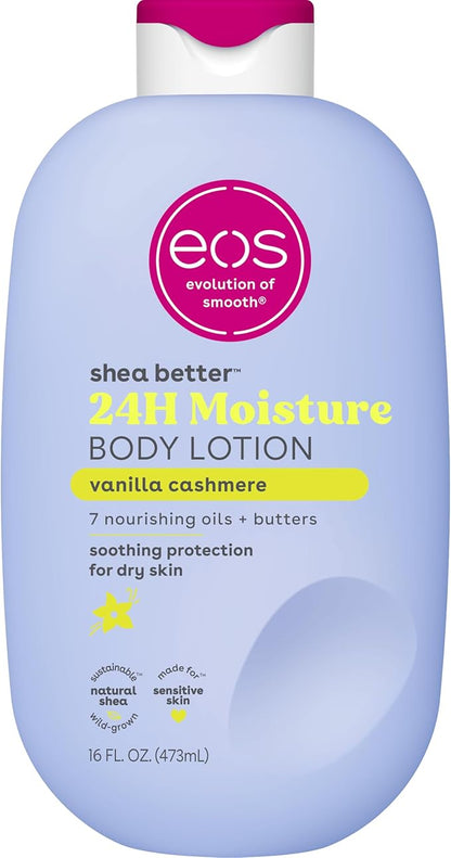 EOS Shea Better Vanilla Cashmere Body Lotion – 24-Hour Moisture, Shea Butter & 7 Nourishing Oils, 473 mL / 16 fl oz - Home products with | Sold by Uncle Wiener's Wholesale