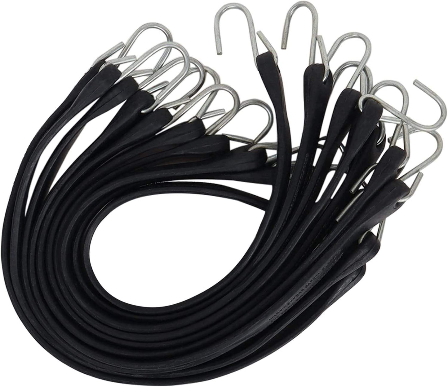 EPDM Rubber Bungee Cords with S Hooks 9″–41″ Heavy - Duty UV Resistant 10 - Pack - with 9″ (23 cm) | Sold by Uncle Wiener's Wholesale