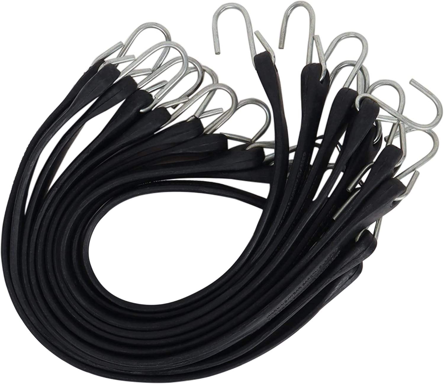 EPDM Rubber Bungee Cords with S Hooks 9″–41″ Heavy - Duty UV Resistant 10 - Pack - with 9″ (23 cm) | Sold by Uncle Wiener's Wholesale