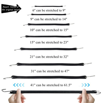 EPDM Rubber Bungee Cords with S Hooks 9″–41″ Heavy - Duty UV Resistant 10 - Pack - with 9″ (23 cm) | Sold by Uncle Wiener's Wholesale