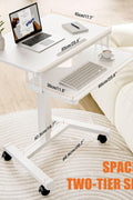ERGOMAKER Mobile Double - Deck Standing Desk with Keyboard Tray， Ergonomic Desk Height Adjustable Stand Up Table for Home Office Black - with | Sold by Uncle Wiener's Wholesale