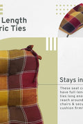 Essentials Harris Plaid Set of Four (4) Chair Pad Seat Cushions (Red) - Comfortable, Indoor, Dining Living Room, Kitchen, Office, Den, Washable, Fabric Ties, Spice, 4 Piece - with | Sold by Uncle Wiener's Wholesale