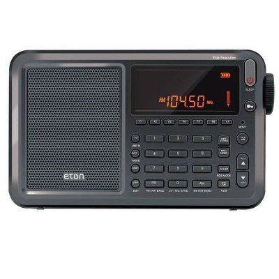 Eton Elite Executive Radio: Portable AM/FM Clock Radio with Built - In Antenna &38; 3.5mm Jack, Gray - with Dimensions (Overall): 2 Inches (H) x 5 Inches (W) x 11 Inches (D) | Sold by Uncle Wiener's Wholesale