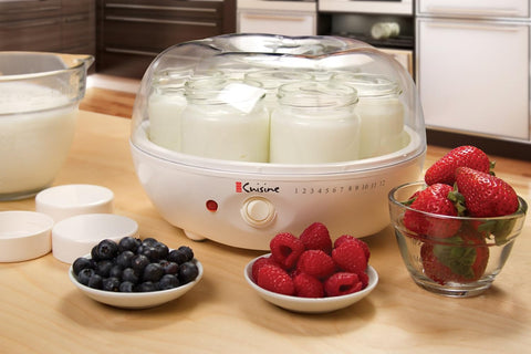 Euro Cuisine YM80 Yogurt Maker,White 9.6 Inch, used, good condition - with | Sold by Uncle Wiener's Wholesale