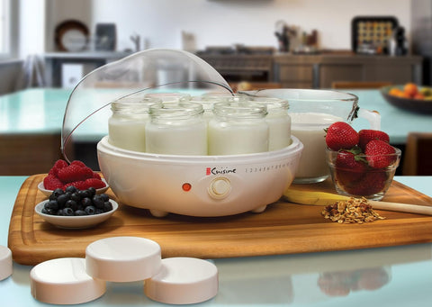 Euro Cuisine YM80 Yogurt Maker,White 9.6 Inch, used, good condition - with | Sold by Uncle Wiener's Wholesale