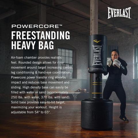 Everlast P00002200 Powercore Free Standing Ergonomic Indoor Home Gym Rounded Heavy Duty Fitness Training Boxing MMA Punching Bag - with One Size | Sold by Uncle Wiener's Wholesale