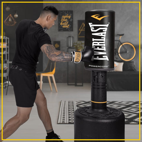 Everlast P00002200 Powercore Free Standing Ergonomic Indoor Home Gym Rounded Heavy Duty Fitness Training Boxing MMA Punching Bag - with One Size | Sold by Uncle Wiener's Wholesale