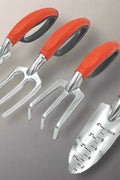 4-Piece Red Handle Garden Tool Set – Ergonomic Aluminum Hand Tools for Plant Care