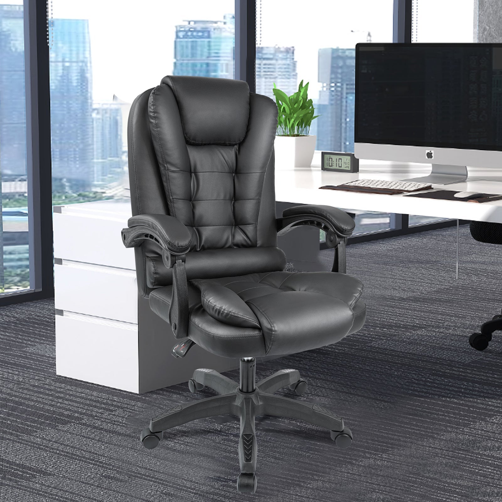 Executive Reclining Office Chair – Front View

AMPC21 PU Leather Gaming Chair – Reclined

Ergonomic High-Back Office Chair – Side Angle

Swivel Recliner Chair – Home Office Setup

Adjustable Office Chair – PU Leather with Padded Arms