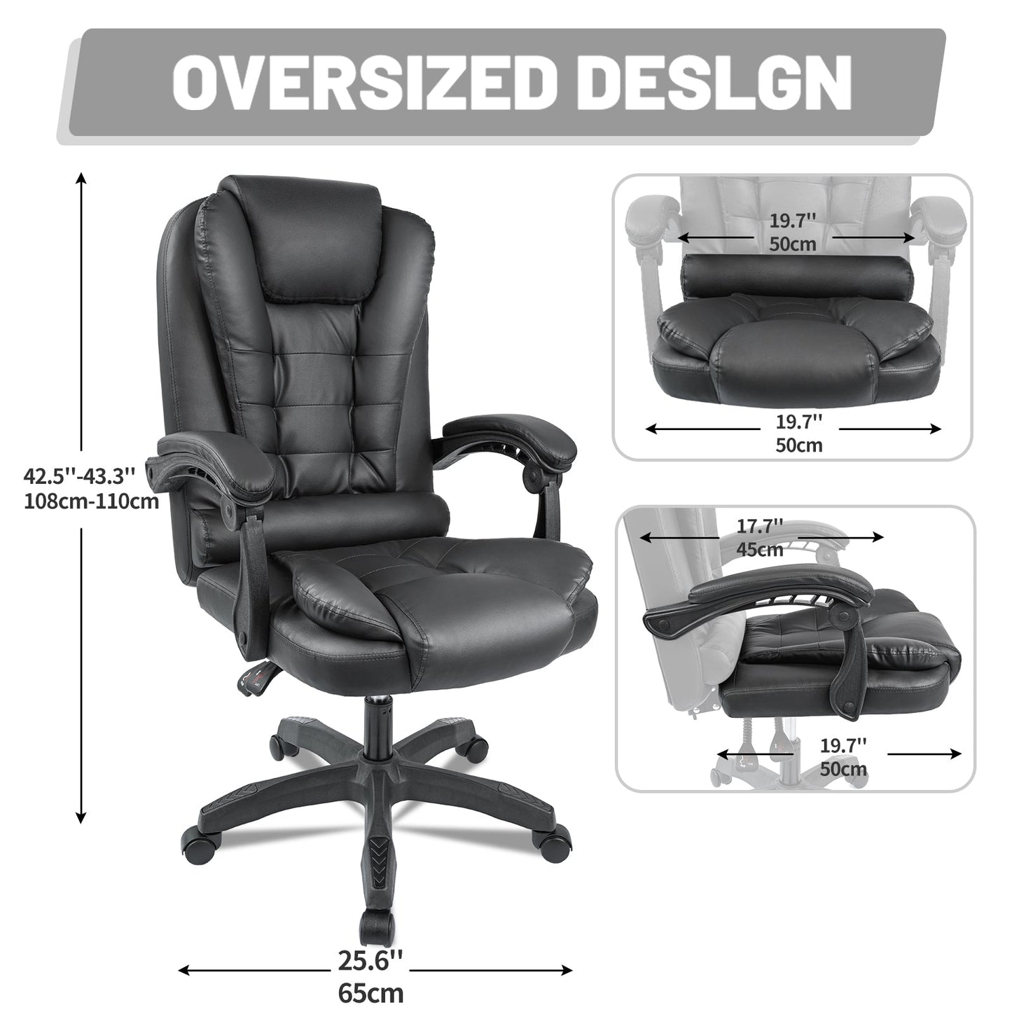 Executive Reclining Office Chair – Front View

AMPC21 PU Leather Gaming Chair – Reclined

Ergonomic High-Back Office Chair – Side Angle

Swivel Recliner Chair – Home Office Setup

Adjustable Office Chair – PU Leather with Padded Arms