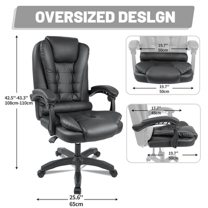 Executive Reclining Office Chair – Front View

AMPC21 PU Leather Gaming Chair – Reclined

Ergonomic High-Back Office Chair – Side Angle

Swivel Recliner Chair – Home Office Setup

Adjustable Office Chair – PU Leather with Padded Arms