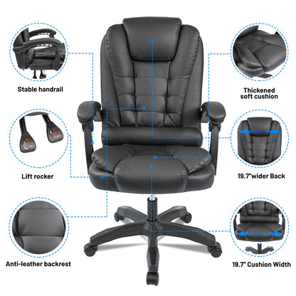 Executive Reclining Office Chair – Front View

AMPC21 PU Leather Gaming Chair – Reclined

Ergonomic High-Back Office Chair – Side Angle

Swivel Recliner Chair – Home Office Setup

Adjustable Office Chair – PU Leather with Padded Arms