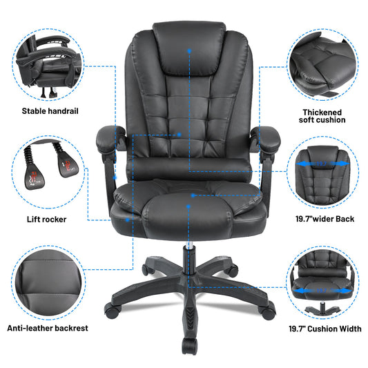 Executive Reclining Office Chair – Front View

AMPC21 PU Leather Gaming Chair – Reclined

Ergonomic High-Back Office Chair – Side Angle

Swivel Recliner Chair – Home Office Setup

Adjustable Office Chair – PU Leather with Padded Arms