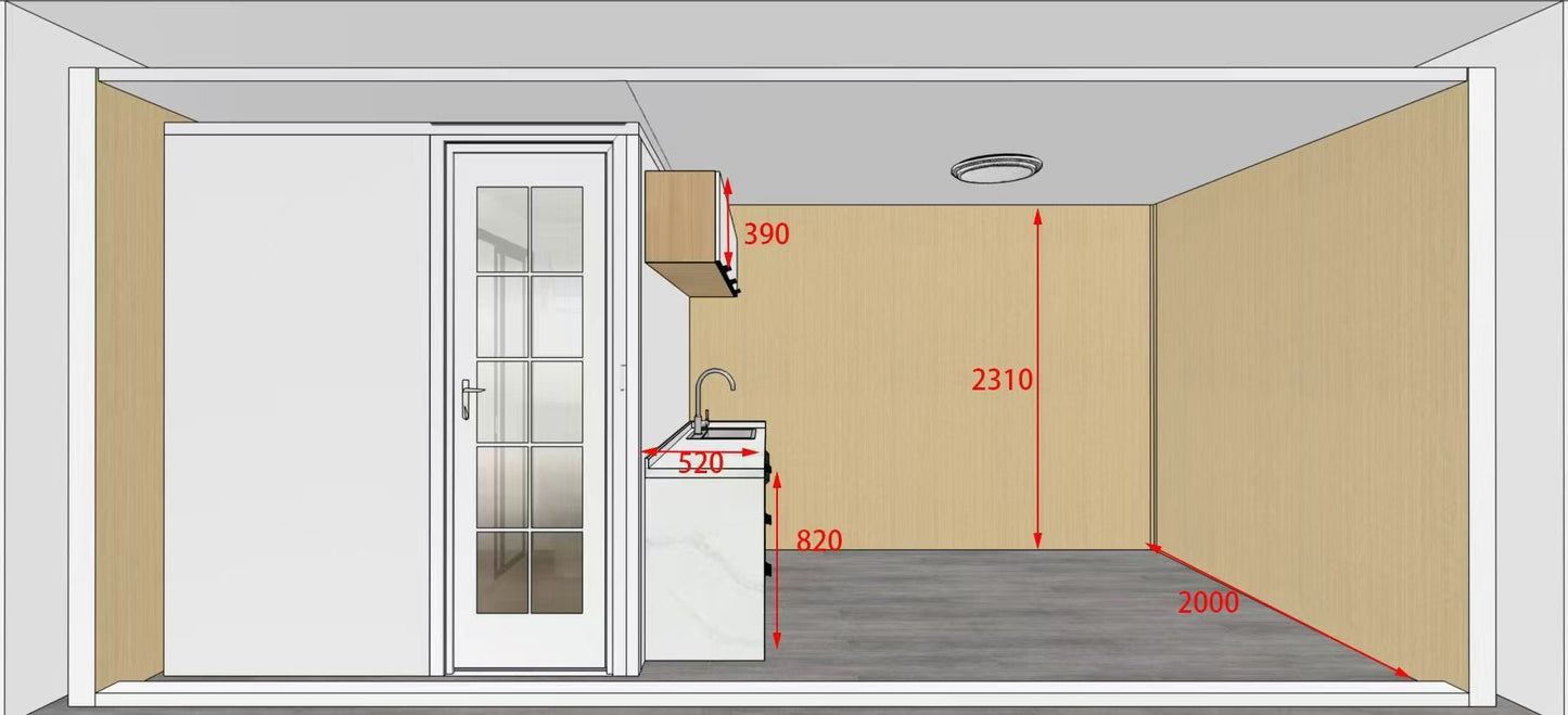 Expandable 20ft Glass Container Home with Kitchen & Bath – Modern High Cube Prefab Living Unit 25440112 - with | Sold by Uncle Wiener's Wholesale