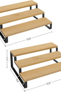 Expandable 3 - Tier Spice Rack Cabinet Organizer Set of 2 – Bamboo & Metal Shelf for Pantry & Kitchen – KCS016N01 - with | Sold by Uncle Wiener's Wholesale