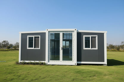 Expandable Container House 19.4 ft Modular Home 2 Bed 1 Bath Full Setup 110V 238931 - with | Sold by Uncle Wiener's Wholesale