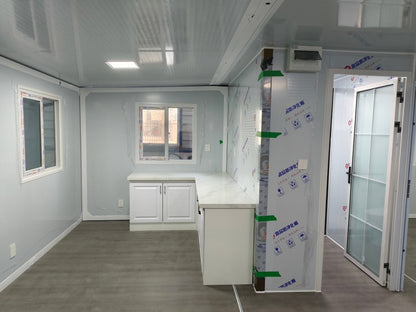 Expandable Container House 19.4 ft Modular Home 2 Bed 1 Bath Full Setup 110V 238931 - with | Sold by Uncle Wiener's Wholesale