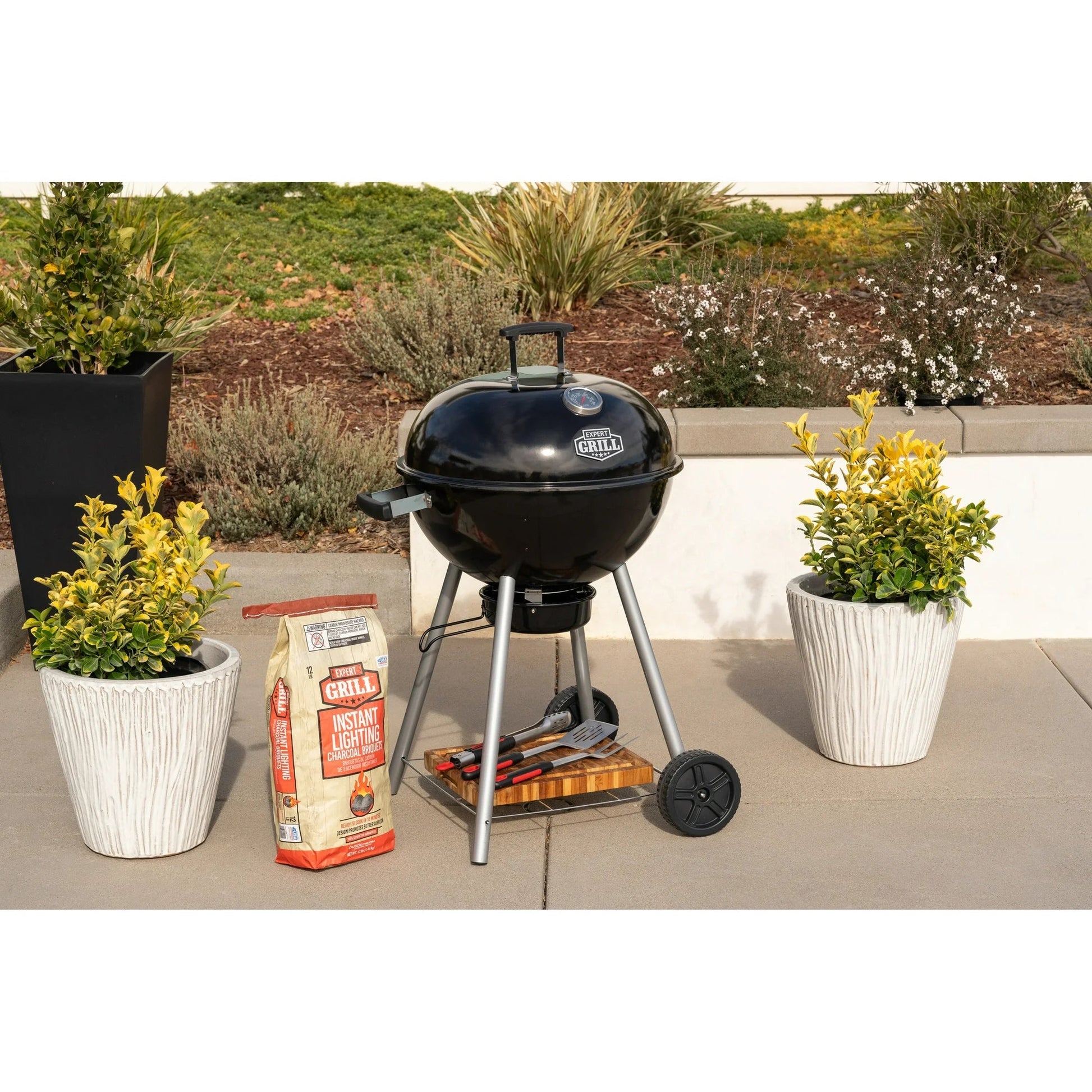 Expert Grill 22.5 Inch Charcoal Kettle Grill with 363 Sq. In. Cooking Area 44376299569 - with | Sold by Uncle Wiener's Wholesale