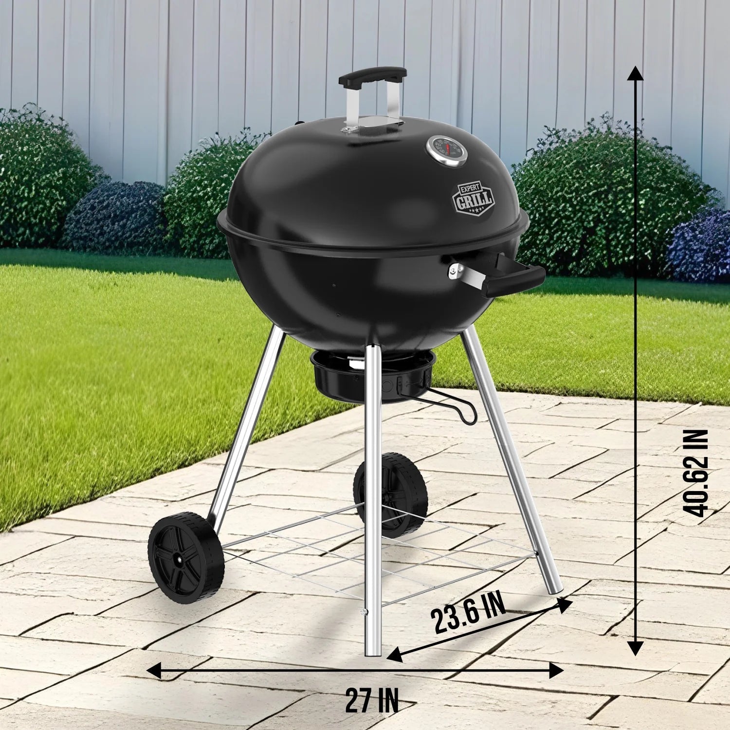 Expert Grill 22.5 Inch Charcoal Kettle Grill with 363 Sq. In. Cooking Area 44376299569 - with | Sold by Uncle Wiener's Wholesale