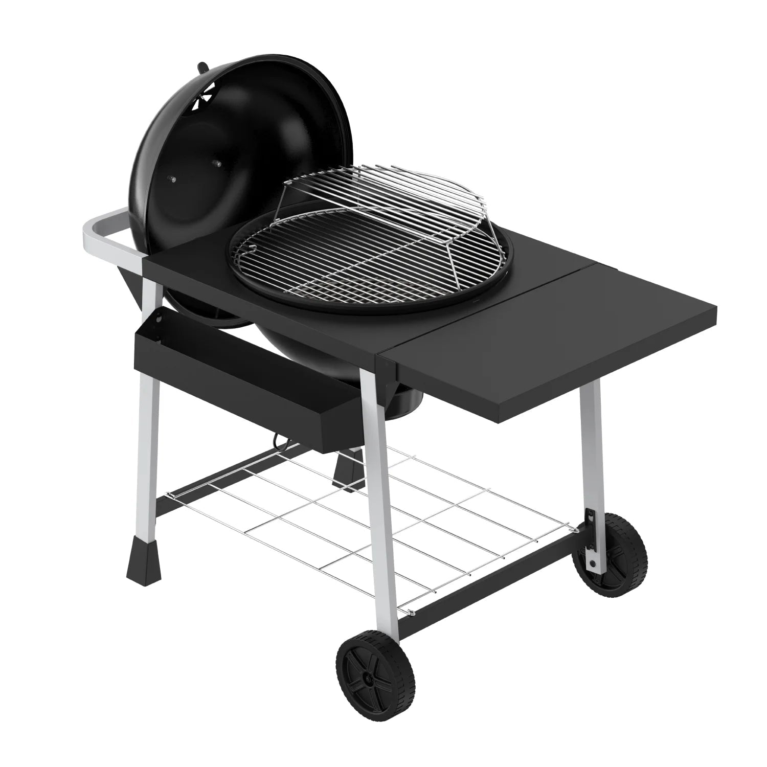 Expert Grill Kettle Charcoal Grill Cart with Pizza Stone and Warming Rack 22.5 Inch 44376299576 - with | Sold by Uncle Wiener's Wholesale