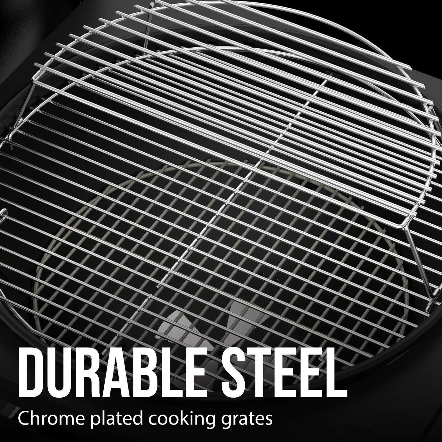 Expert Grill Kettle Charcoal Grill Cart with Pizza Stone and Warming Rack 22.5 Inch 44376299576 - with | Sold by Uncle Wiener's Wholesale