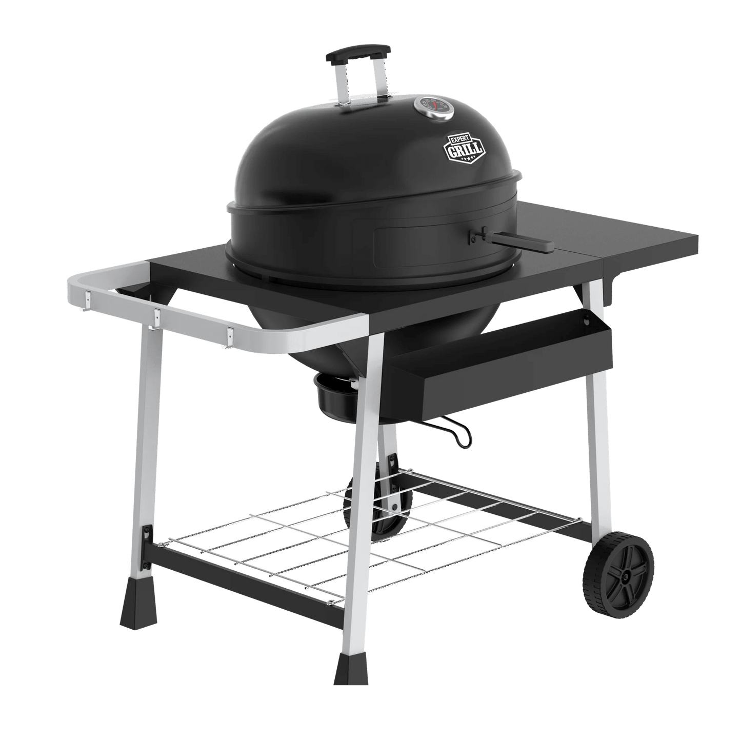 Expert Grill Kettle Charcoal Grill Cart with Pizza Stone and Warming Rack 22.5 Inch 44376299576 - with | Sold by Uncle Wiener's Wholesale
