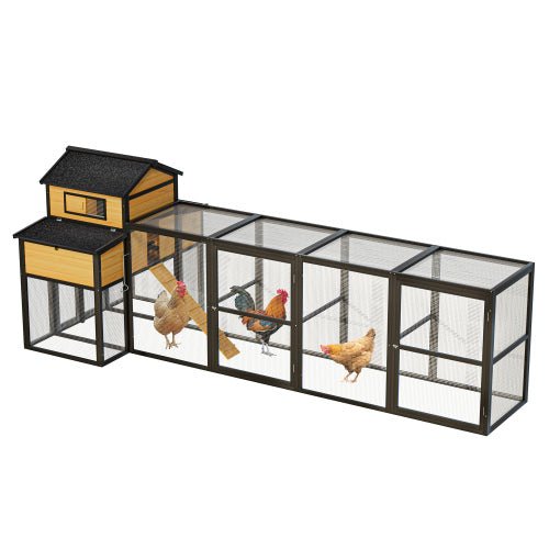 Extra - Large Wooden Chicken Coop – Nesting Box, Slide - Out Tray & Run, SKU: MSHRH1063 - General Equipment with Gray & White | Sold by Uncle Wiener's Wholesale