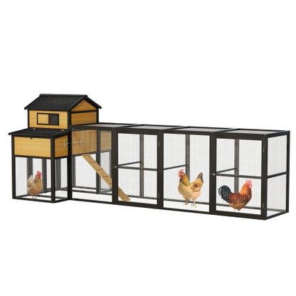 Extra - Large Wooden Chicken Coop – Nesting Box, Slide - Out Tray & Run, SKU: MSHRH1063 - General Equipment with Gray & White | Sold by Uncle Wiener's Wholesale