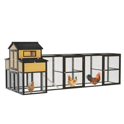 Extra - Large Wooden Chicken Coop – Nesting Box, Slide - Out Tray & Run, SKU: MSHRH1063 - General Equipment with Gray & White | Sold by Uncle Wiener's Wholesale