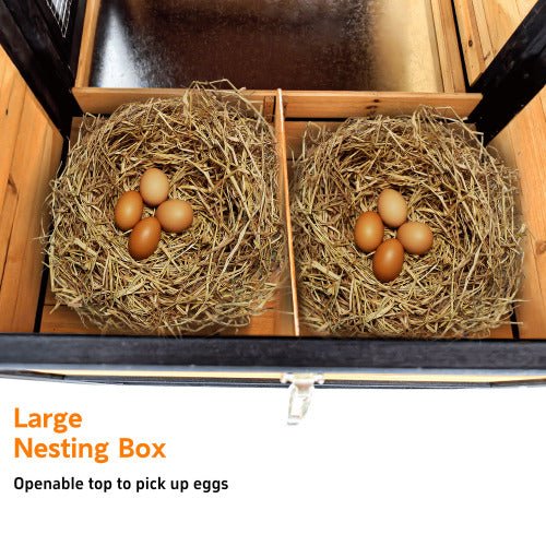 Extra - Large Wooden Chicken Coop – Nesting Box, Slide - Out Tray & Run, SKU: MSHRH1063 - General Equipment with Gray & White | Sold by Uncle Wiener's Wholesale