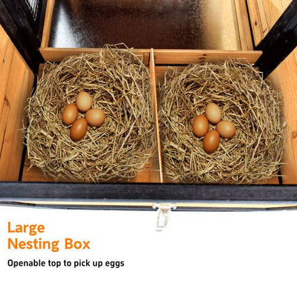 Extra - Large Wooden Chicken Coop – Nesting Box, Slide - Out Tray & Run, SKU: MSHRH1063 - General Equipment with Gray & White | Sold by Uncle Wiener's Wholesale