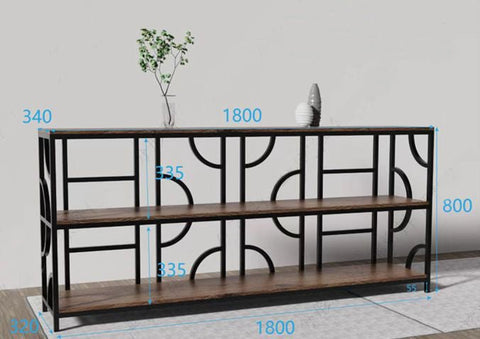 Extra‑Long Industrial Console Table 70.9″ W × 13.4″ D – Narrow 3‑Tier Sofa Table K2507 - with | Sold by Uncle Wiener's Wholesale