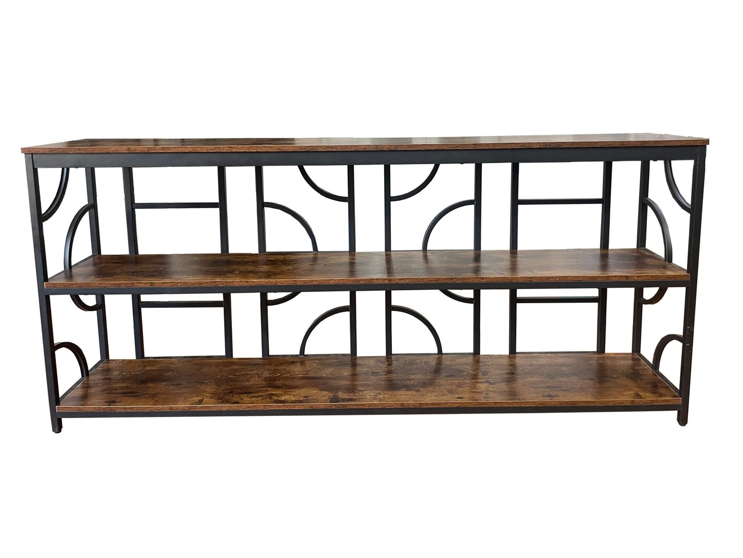 Extra‑Long Industrial Console Table 70.9″ W × 13.4″ D – Narrow 3‑Tier Sofa Table K2507 - with | Sold by Uncle Wiener's Wholesale