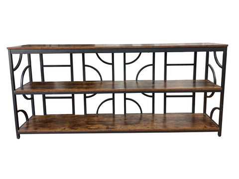 Extra‑Long Industrial Console Table 70.9″ W × 13.4″ D – Narrow 3‑Tier Sofa Table K2507 - with | Sold by Uncle Wiener's Wholesale