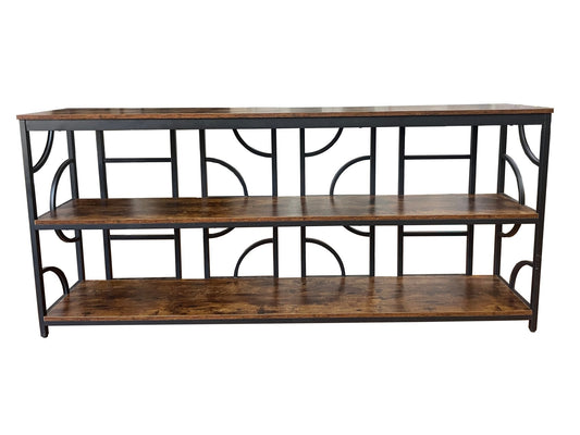 Extra‑Long Industrial Console Table 70.9″ W × 13.4″ D – Narrow 3‑Tier Sofa Table K2507 - with | Sold by Uncle Wiener's Wholesale