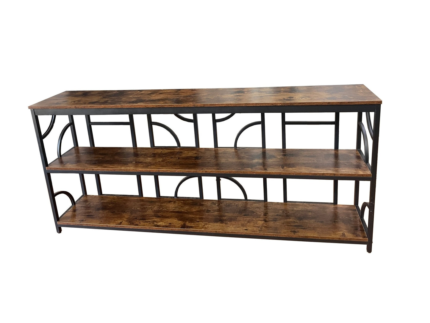 Extra‑Long Industrial Console Table 70.9″ W × 13.4″ D – Narrow 3‑Tier Sofa Table K2507 - with | Sold by Uncle Wiener's Wholesale