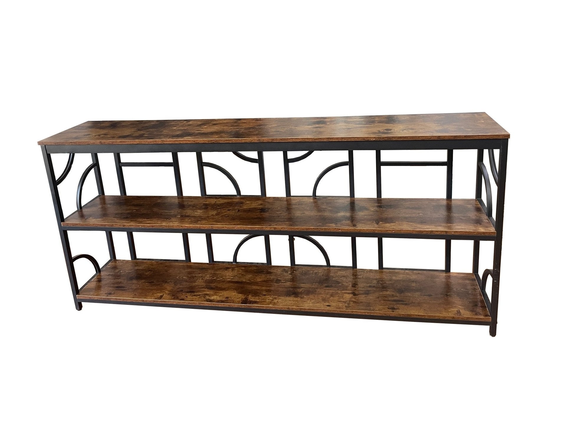 Extra‑Long Industrial Console Table 70.9″ W × 13.4″ D – Narrow 3‑Tier Sofa Table K2507 - with | Sold by Uncle Wiener's Wholesale