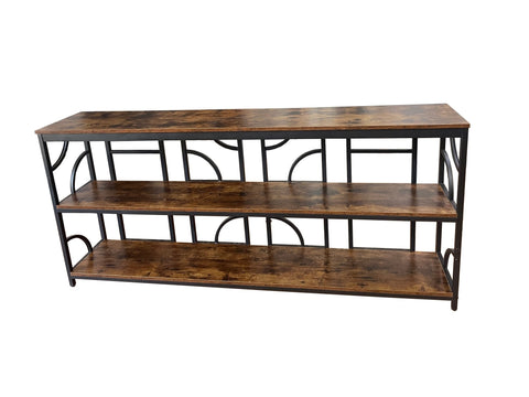 Extra‑Long Industrial Console Table 70.9″ W × 13.4″ D – Narrow 3‑Tier Sofa Table K2507 - with | Sold by Uncle Wiener's Wholesale