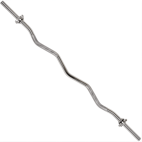 EZ Curl Bar Weight Plate Bar with Star Collars for Lifting, Hip Thrusts, Squats, and Home Workouts CBLB47 - with | Sold by Uncle Wiener's Wholesale