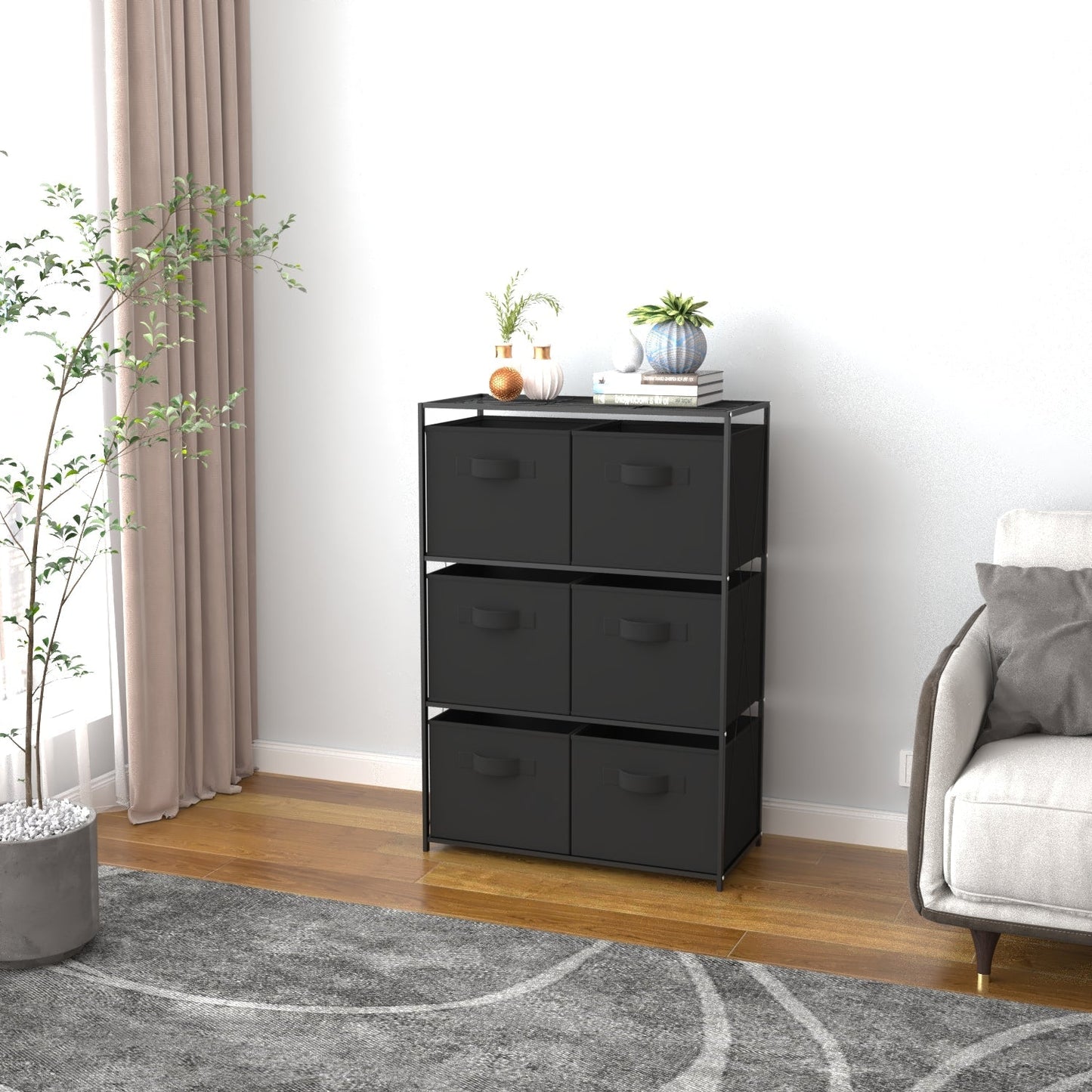 Fabric Storage Dressers & Towers – 3 - Drawer, 4 - Drawer Narrow & Wide Organizers with Steel Frame & Fabric Bins - with 4 - Drawer Storage Rack / Fabric Dresser | Sold by Uncle Wiener's Wholesale
