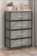 Fabric Storage Dressers & Towers – 3 - Drawer, 4 - Drawer Narrow & Wide Organizers with Steel Frame & Fabric Bins - with 4 - Drawer Storage Rack / Fabric Dresser | Sold by Uncle Wiener's Wholesale